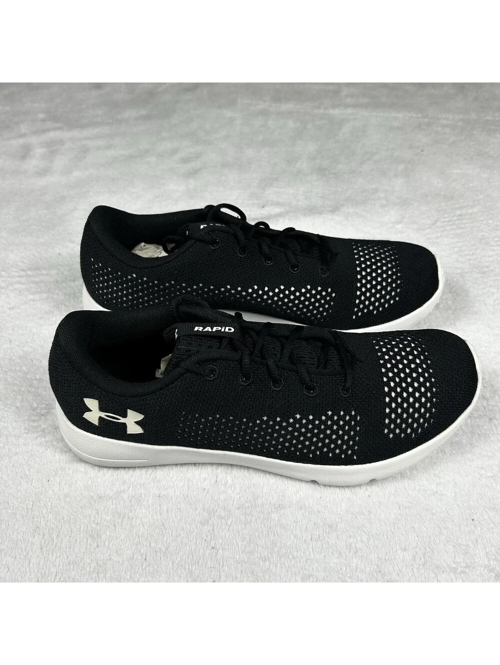 Under Armour UA Rapid Sneakers Men's Size 7.5 Black White 1297445-001 New